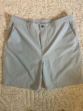 SAXX Go To Town 2N1 Shorts Mens 36 Gray Khaki 9" Liner BallPark Pouch Gym Golf